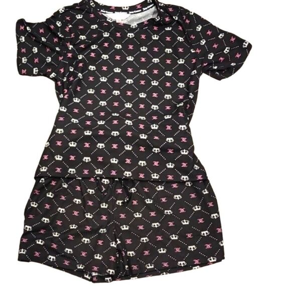 Juicy Couture JC Crown Logo Short & S/S T-Shirt PJ Set - Picture 6 of 7
